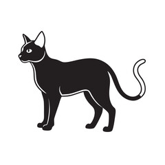 Donskoi Hairless Cat Silhouette Black Vector