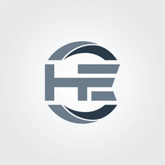 Lettering HE initial logo icon 2 design illustration