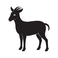Jamnapari Goat Black Silhouette Vector Design