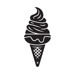 black Gelato simple icon vector on white background