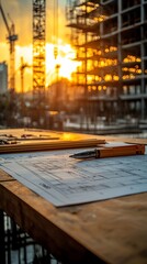 Sunset Construction Site Blueprint Review