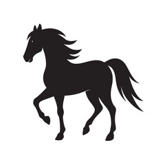 Friesian Horse Silhouette Black Vector Design