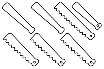 Bone saws durable blades line art