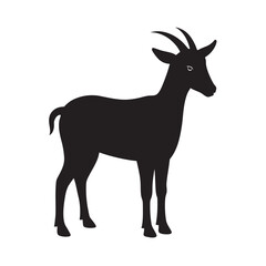 Obraz premium Savanna Goat Black Silhouette Vector Art