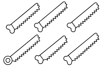 Bone saws stainless steel line art