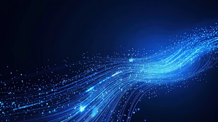 Abstract Blue Light Digital Waves