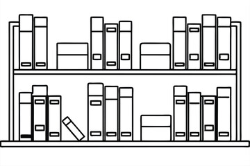 Bookshelf Modern Decor Line art