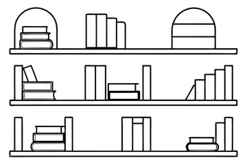 Bookshelf Styling Ideas Line art