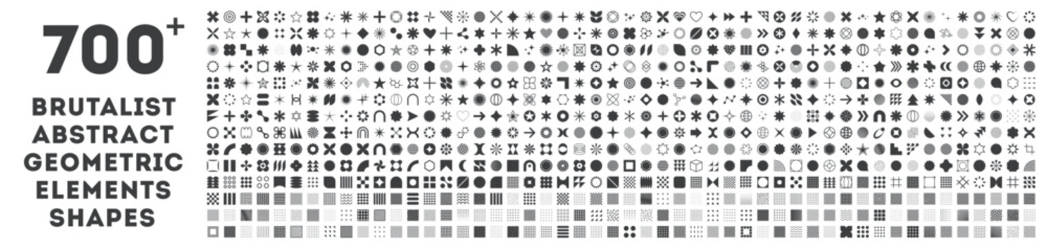 Abstract geometric elements shapes. Memphis design, retro elements for web, vintage, advertisement, commercial banner, poster, leaflet, billboard, sale. Collection trendy halftone vector.