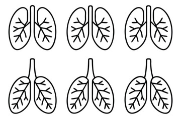 Bronchioles Gas Exchange Line art
