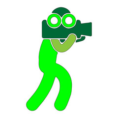 Obraz premium green photographer icon