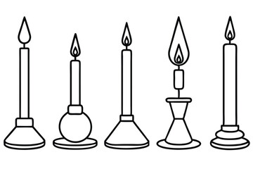 Bunsen Burners Icon Line Art