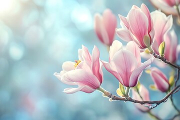 Fototapeta premium pink magnolia flowers