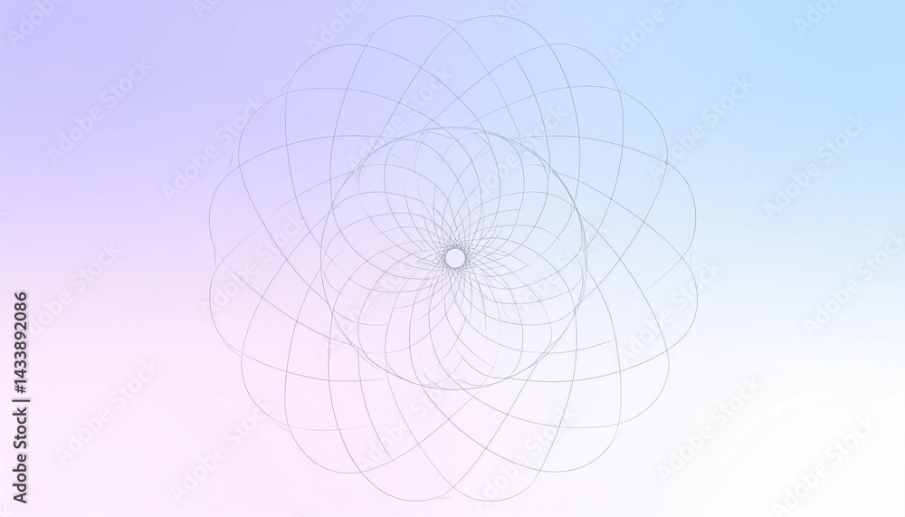Poster dynamic geometric spiral design abstract art creation digital artwork minimalist style aerial perspe