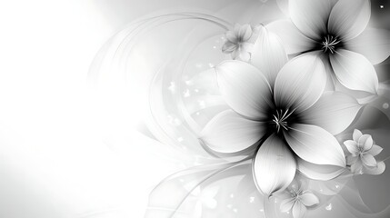 Elegant grayscale floral design.