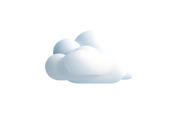 Simple white fluffy cloud 3d render illustration design graphic art sky on transparent background