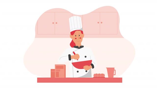 Masterchef Baking in Kitchen Flat Scene
