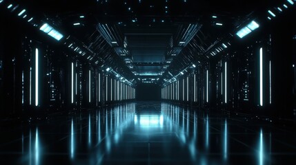 Fototapeta premium Futuristic High-Tech Corridor