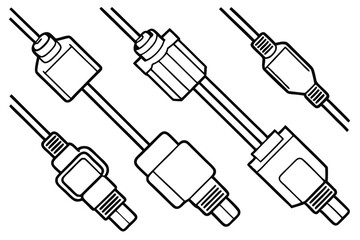 Cable Connectors Setup Instructions Line Art