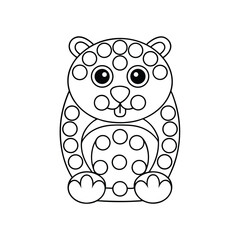 Cute hamster outline with circles for coloring book activity and toddler education
