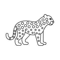 Simple leopard outline vector illustration ideal for coloring books and educational resources