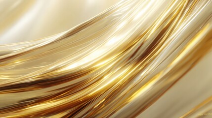 Abstract golden waves background, flowing luxury texture. Perfect for premium design, awards, wealth concepts.