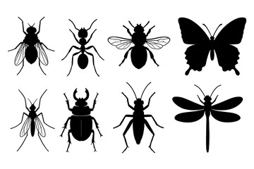 Assorted insect icons featuring various species and designs for use in digital and print applications