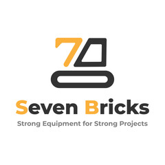 Construction Company Logo – "Seven Bricks" Heavy Equipment Icon