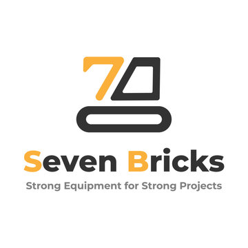 Construction Company Logo &ndash; "Seven Bricks" Heavy Equipment Icon