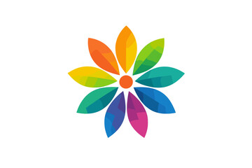 Colorful flower icon set designed for creative projects, branding, and digital media enhancement