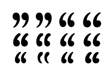 Collection of speech quotation marks in various styles for design or graphic use