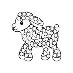 Cute lamb do a dot marker activity page printable vector design for kids