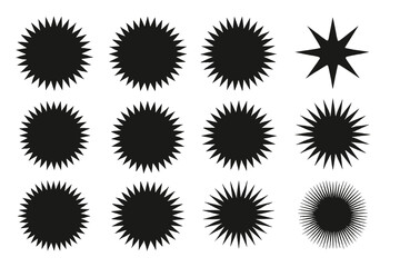 Icon set featuring various star and burst shapes for creative design projects