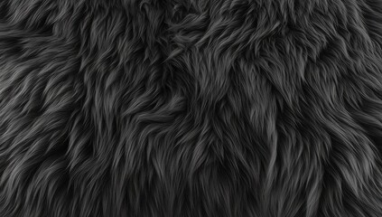 Naklejka premium Close-up view of dark, plush fur texture. Soft, deep pile