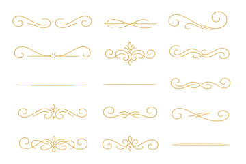 Elegant gold icon set featuring ornate borders and decorative elements for various design projects