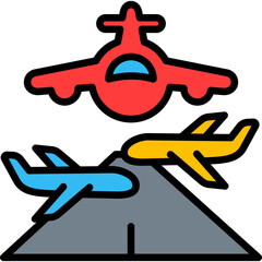 Airport Hub lineal color icon