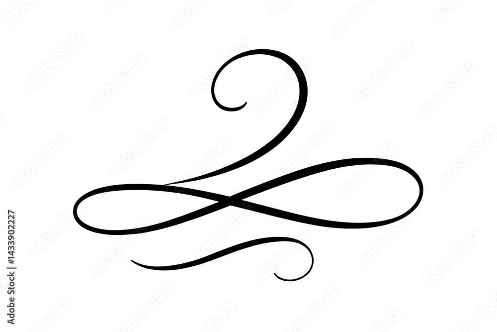 Aufkleber elegant icon set featuring decorative swirls and lines for versatile design applications