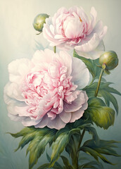 peony flowers background close up