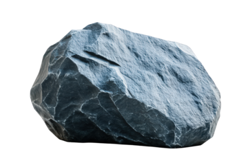 Large gray boulder isolated on studio shot 3d rock grey path stone rough on transparent background