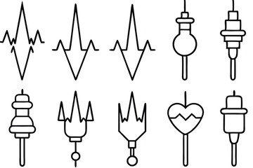 Capnographs Monitoring Breathing Patterns Line art