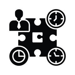 Puzzle Pieces with Time Urgency Icon