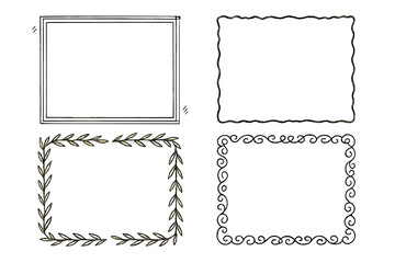 Collection of four decorative frame icons for various design projects and creative uses