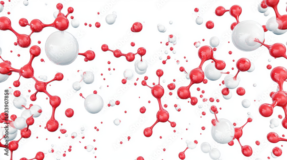 Poster exploring astaxanthin's molecular structure in a clear environment
