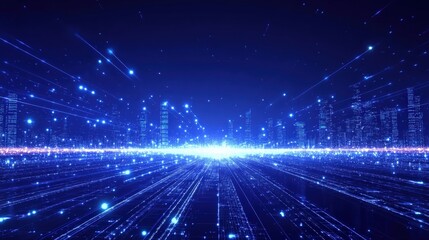 Obraz premium Digital City Network Future Technology