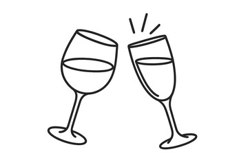 Cheers with stylish glass icons celebrating special moments and joyful gatherings for any occasion