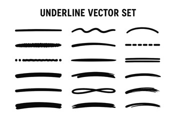 Creative underline vector set featuring diverse styles for graphic design projects and visual presentations