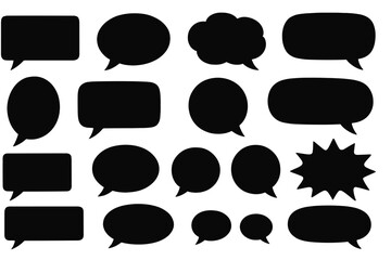 Icon set of various speech bubbles and clouds for creative expression and communication design