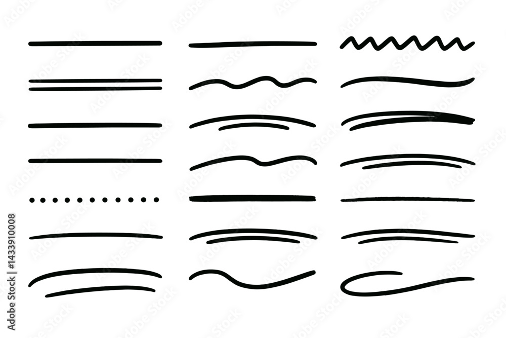 Poster icon set featuring various line designs suitable for graphic and web applications created for enhanc