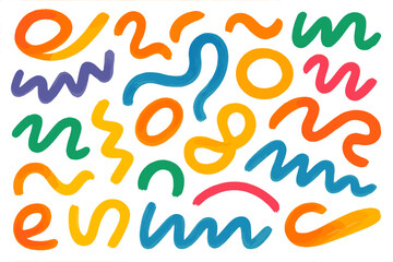 Colorful icon set showcasing vibrant abstract shapes in various hues for creative design projects and applications