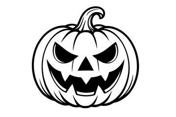 Halloween pumpkin icon set featuring a spooky carved face design for festive celebrations